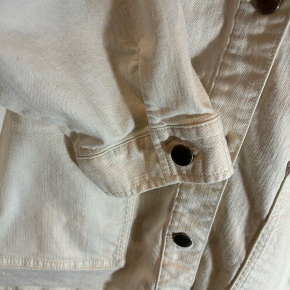 EILEEN FISHER Sz L Shirt Jacket Silver Toned Buttons Patch Pockets Unlined - Picture 8 of 14